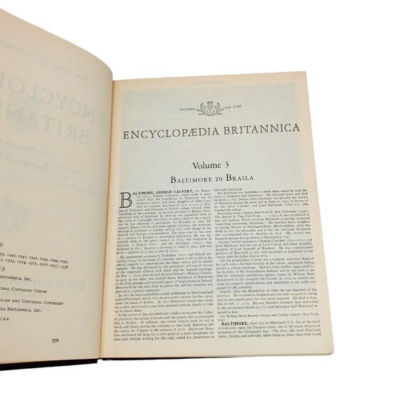1959 Edition Encyclopedia Britannica Vtg HC Volume 3 BALTIM to BRAIL Educational - Picture 9 of 13